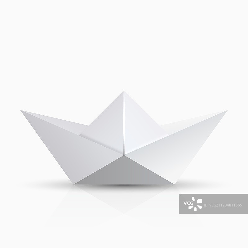 现代折纸船带阴影效果图片素材