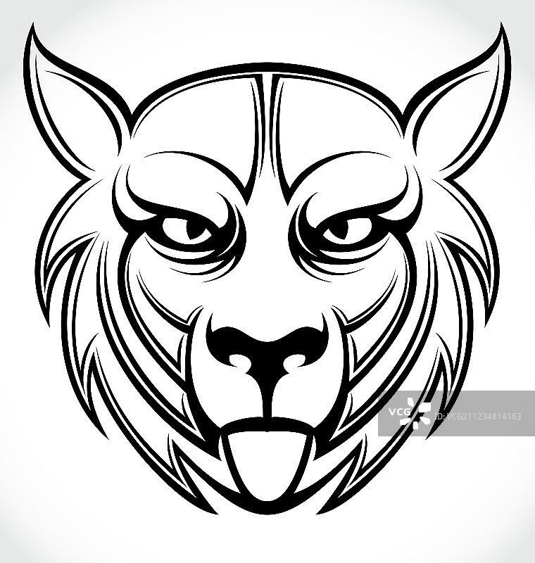 老虎面部图腾图片素材