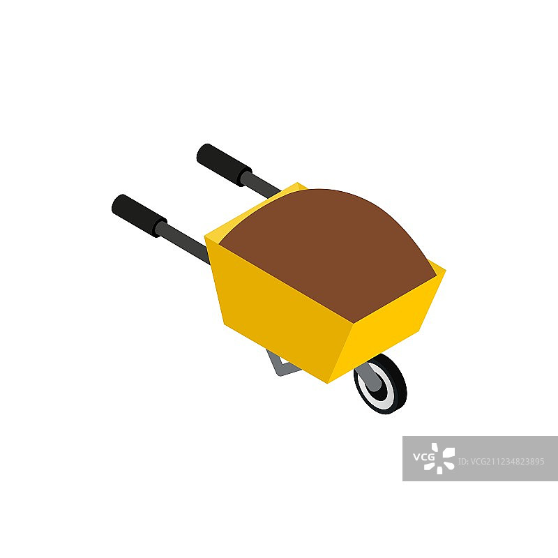 手推车等距3D风格图标图片素材