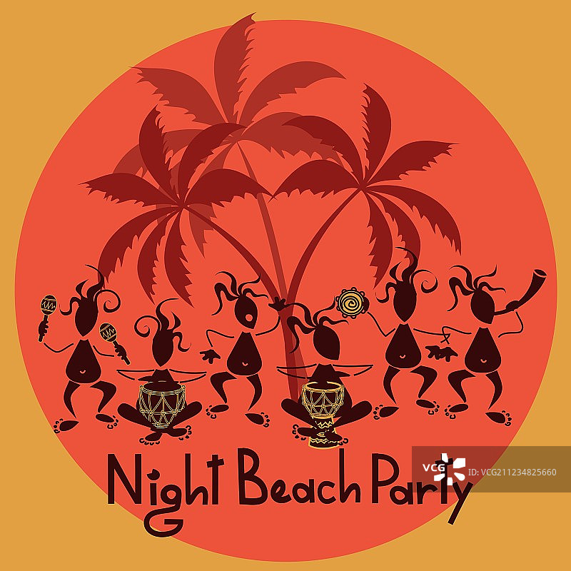 有趣的海滩派对邀请函图片素材