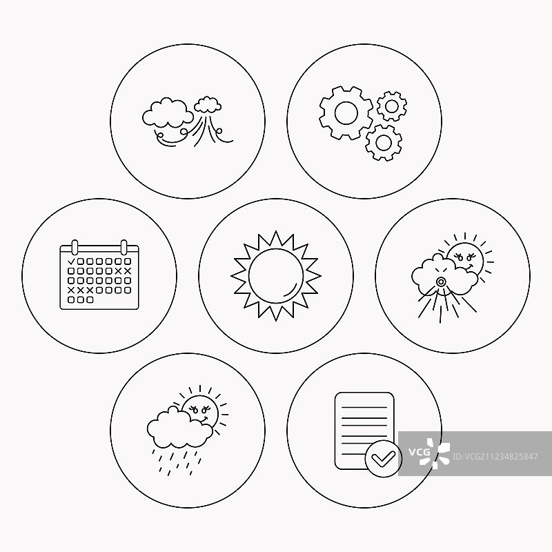 强风和雨天天气图标图片素材