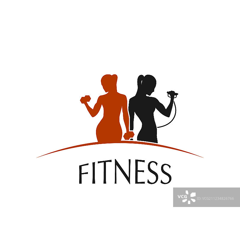 描绘女性的健身俱乐部Logo图片素材