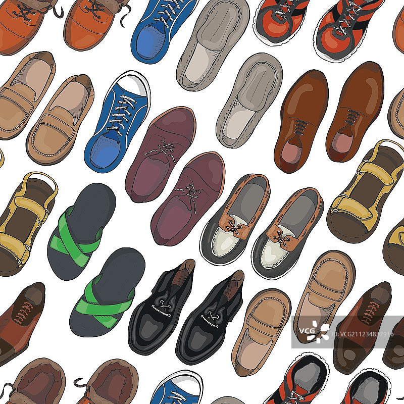 男士鞋子的无缝图案图片素材