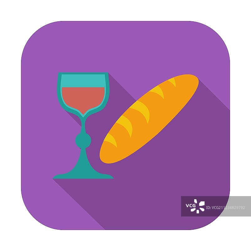面包和葡萄酒单个图标图片素材