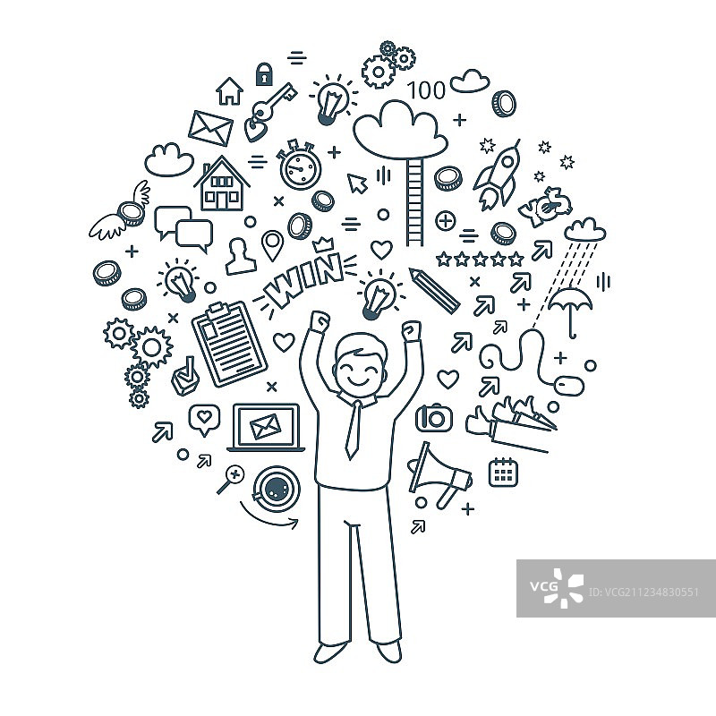 商务涂鸦图标图片素材