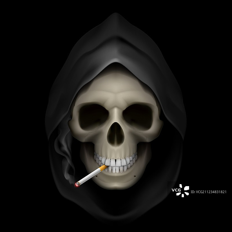 吸烟致死骷髅图片素材