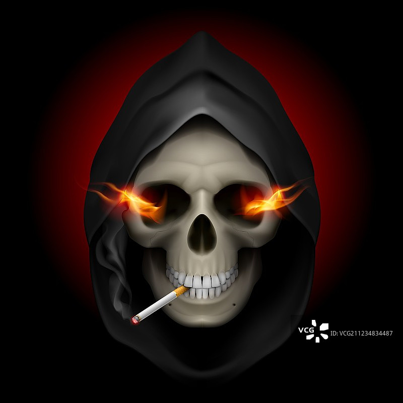 吸烟致死骷髅02图片素材