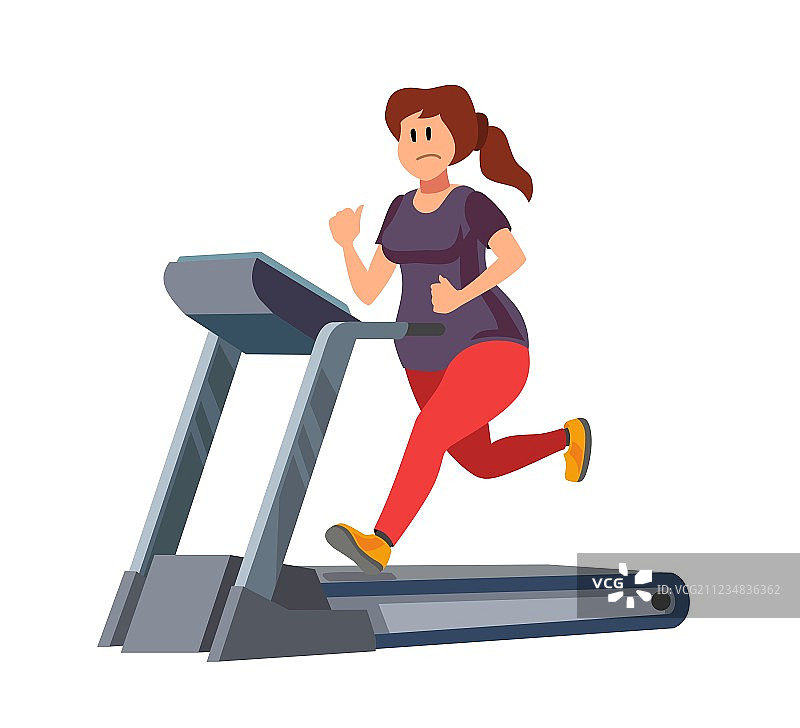在跑步机上跑步的女人图片素材