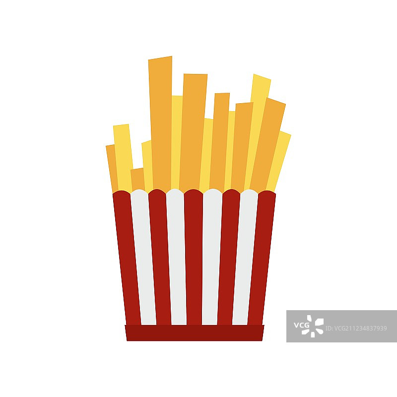 红白条纹纸盒中的炸薯条图片素材
