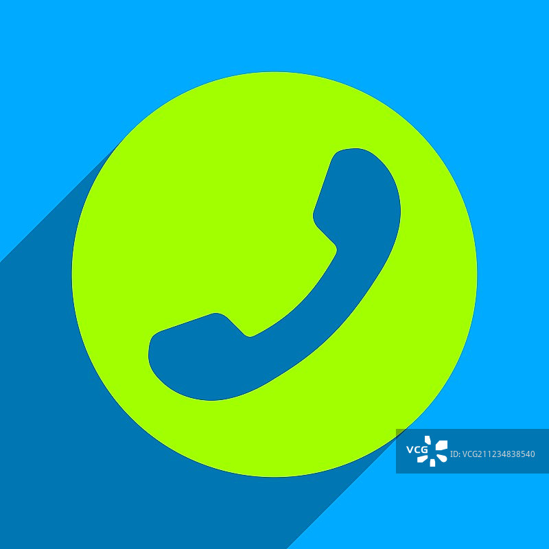 带长阴影的电话号码扁平方形图标图片素材