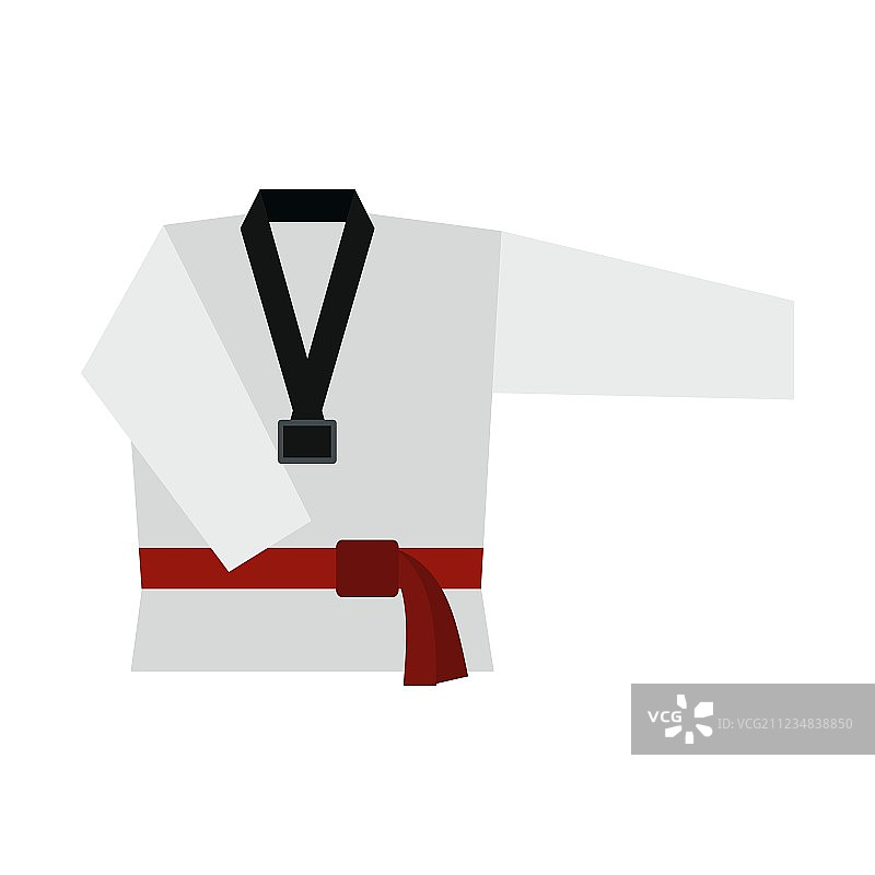 和服与武术红腰带扁平图标图片素材