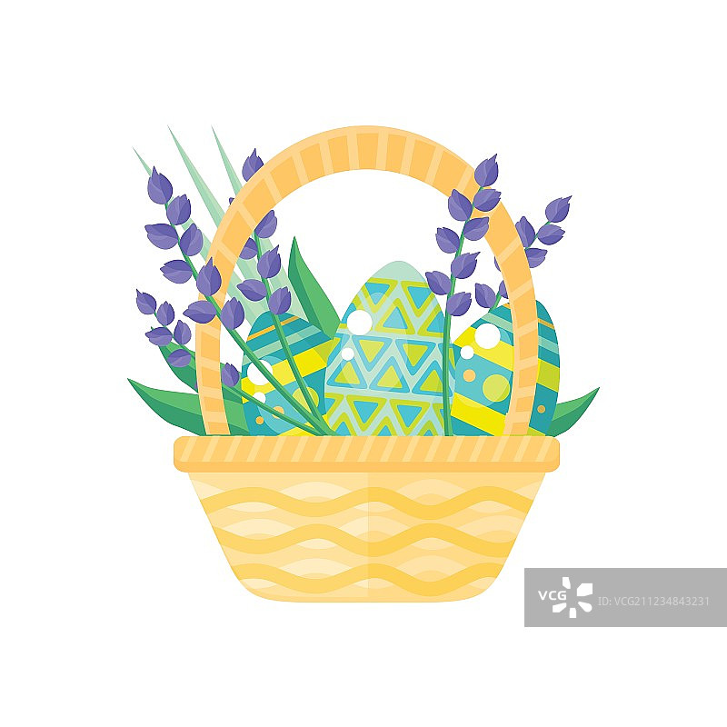 复活节快乐节日卡片扁平设计图片素材