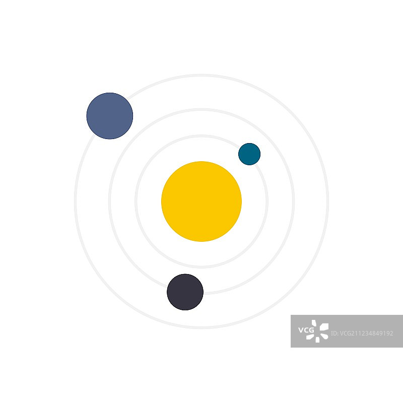 太阳系扁平风格图标图片素材