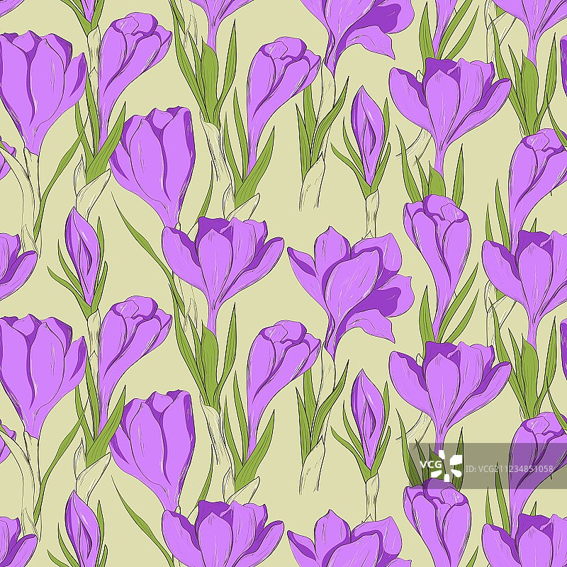 番红花无缝图案2图片素材