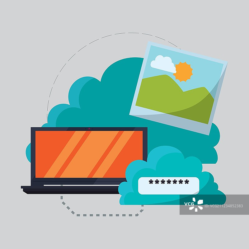 云计算设计媒体图标，已隔离图片素材