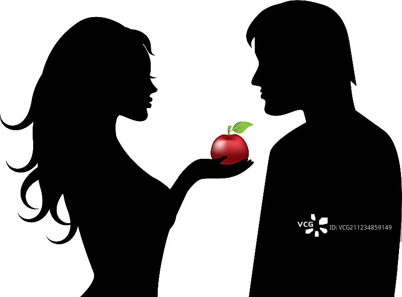 亚当和夏娃与禁果图片素材