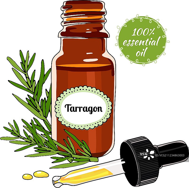 龙蒿精油滴管瓶图片素材