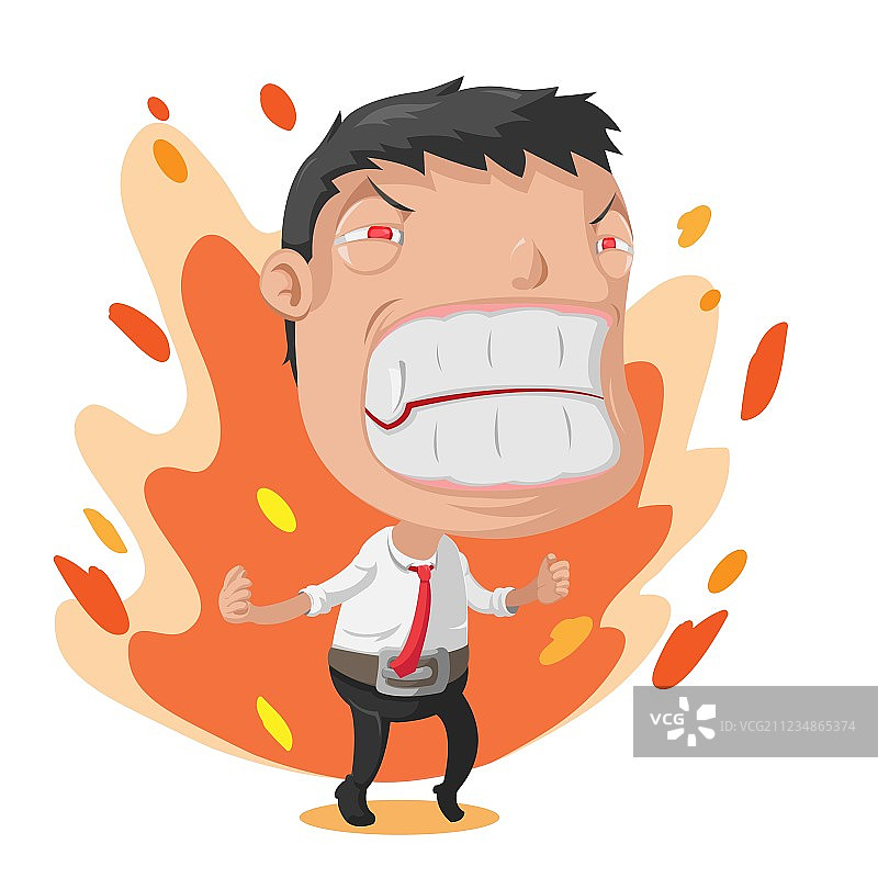 愤怒的卡通工人图片素材
