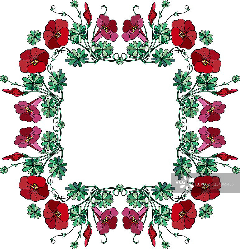 抽象花卉框架图片素材