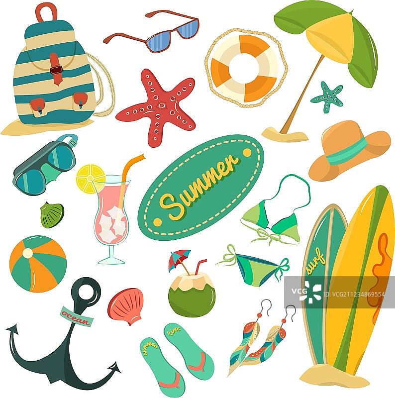 夏季复古风套装图片素材