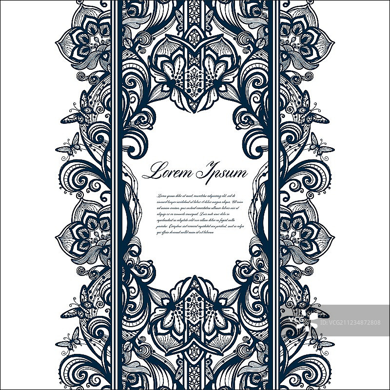 抽象的阿拉伯蕾丝无缝图案图片素材