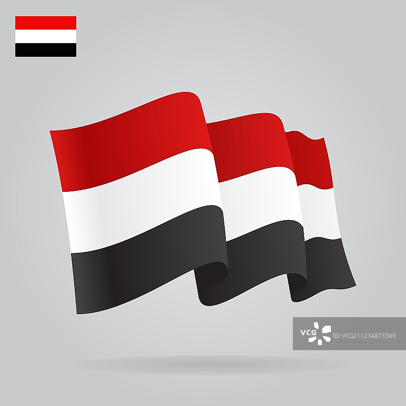 扁平风格的也门国旗图片素材