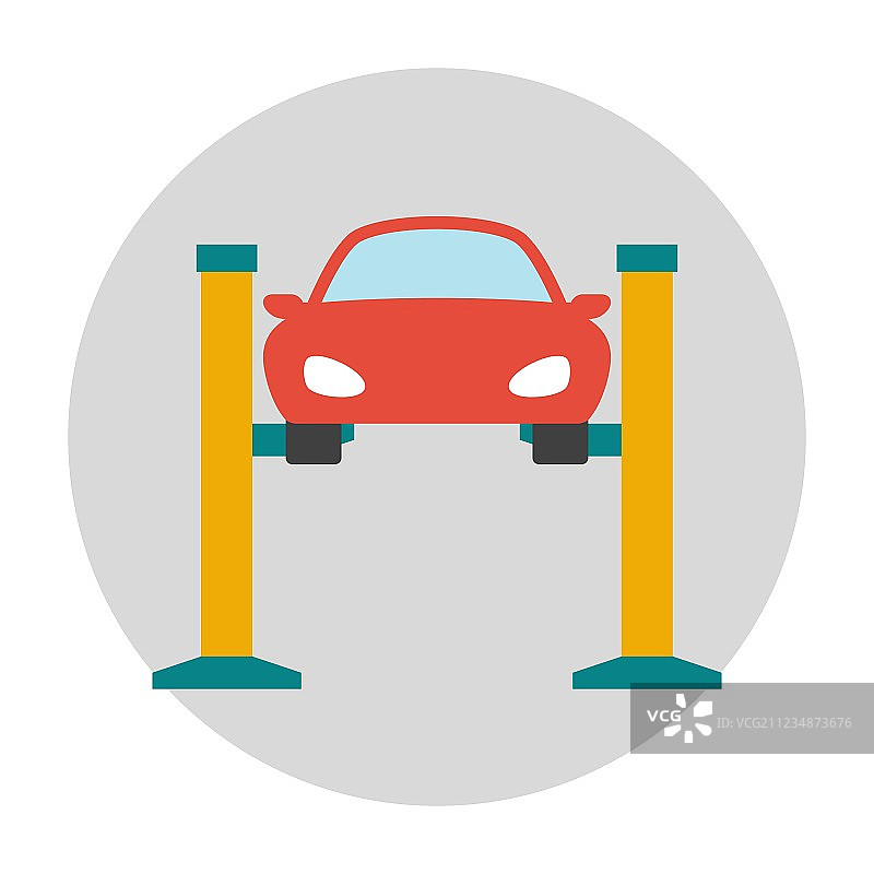 汽车起重扁平风格图标图片素材