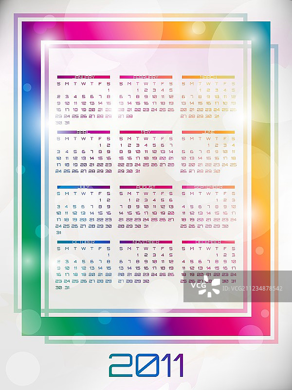 2011年日历图片素材