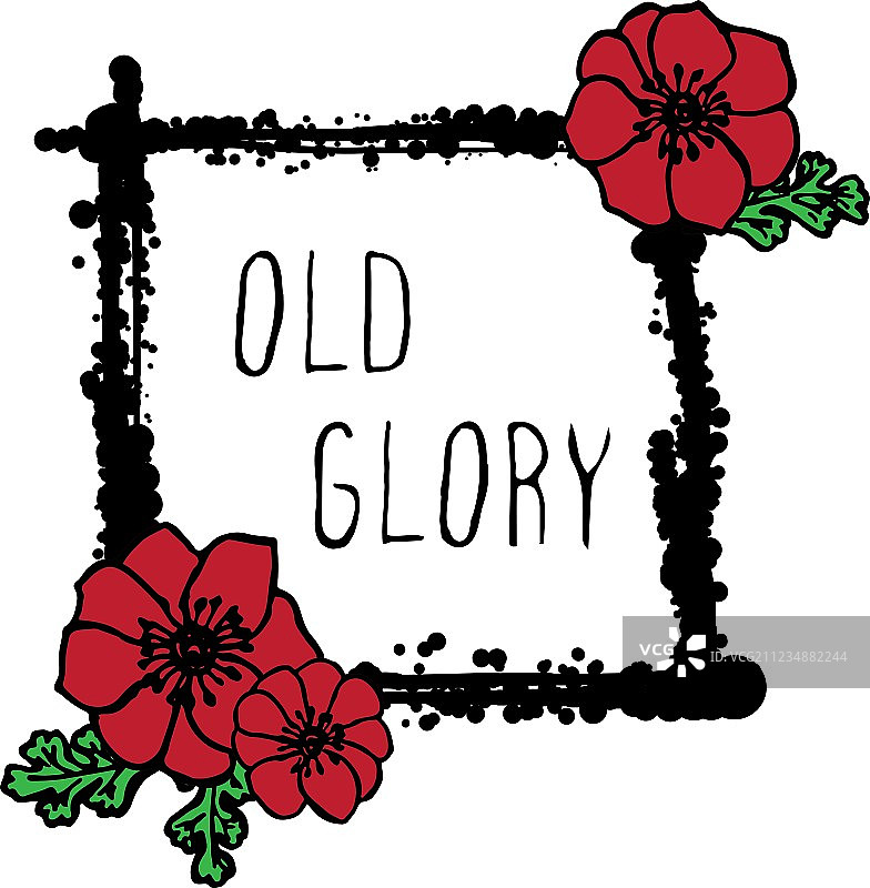 带有罂粟花的阵亡将士纪念日贺卡图片素材