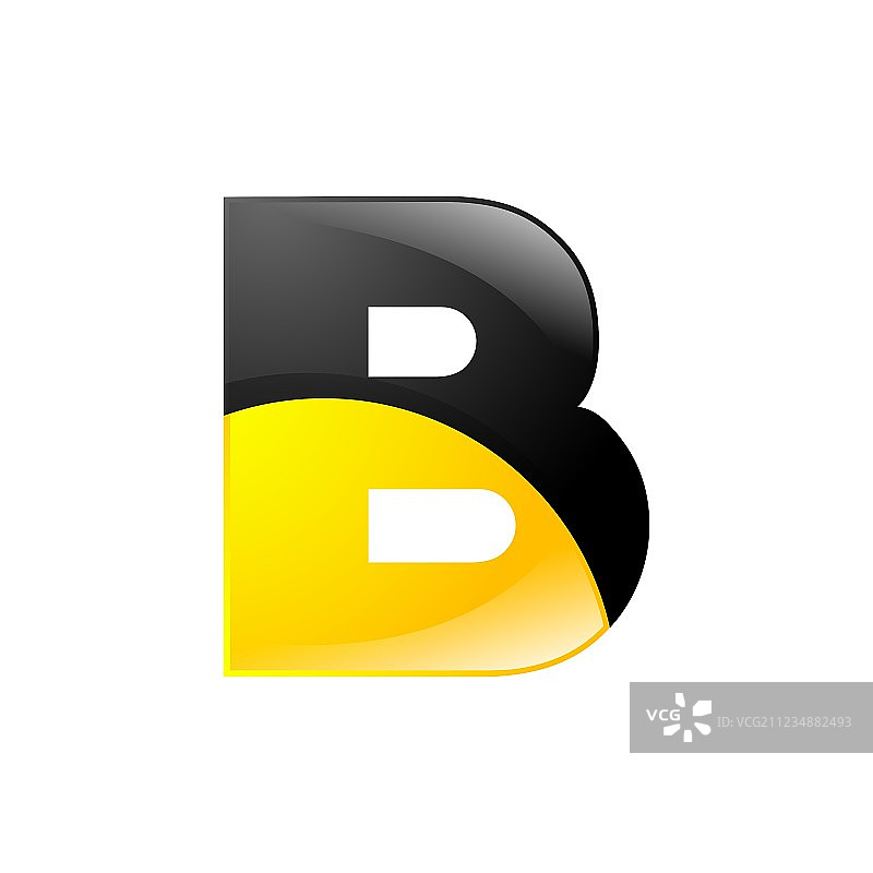 创意黄色和黑色符号字母B图片素材
