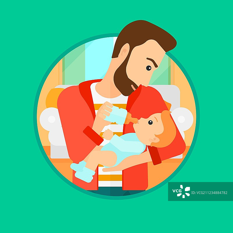 父亲喂宝宝图片素材