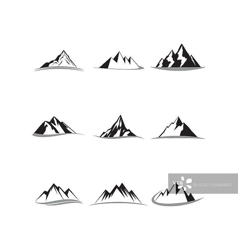 山峰图标合集图片素材