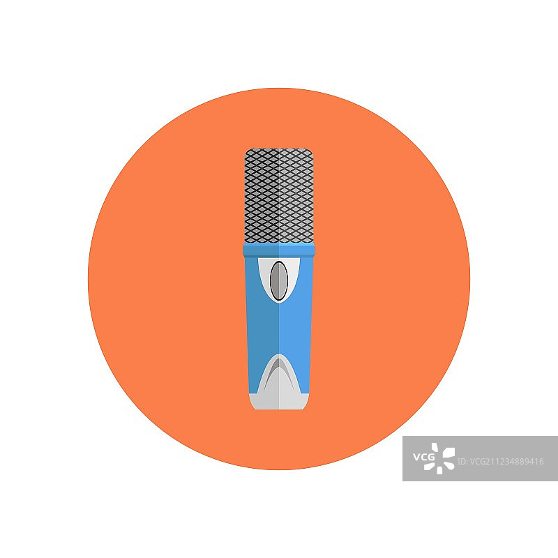 麦克风扁平设计隔离图片素材
