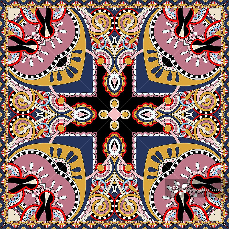 丝质围巾或方巾图案设计图片素材