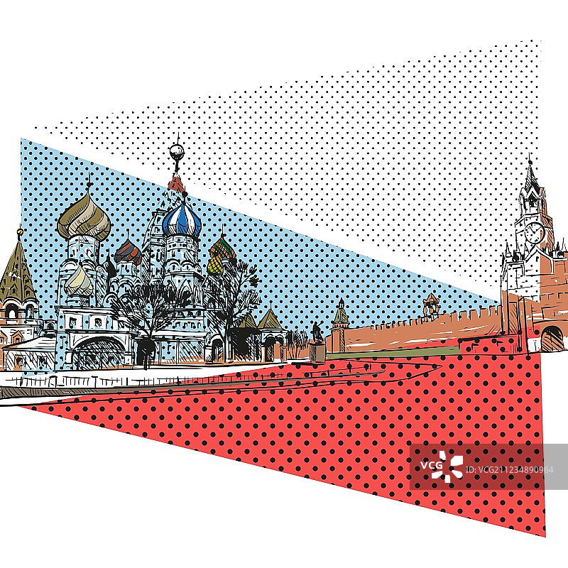 莫斯科圣瓦西里大教堂绘画图片素材