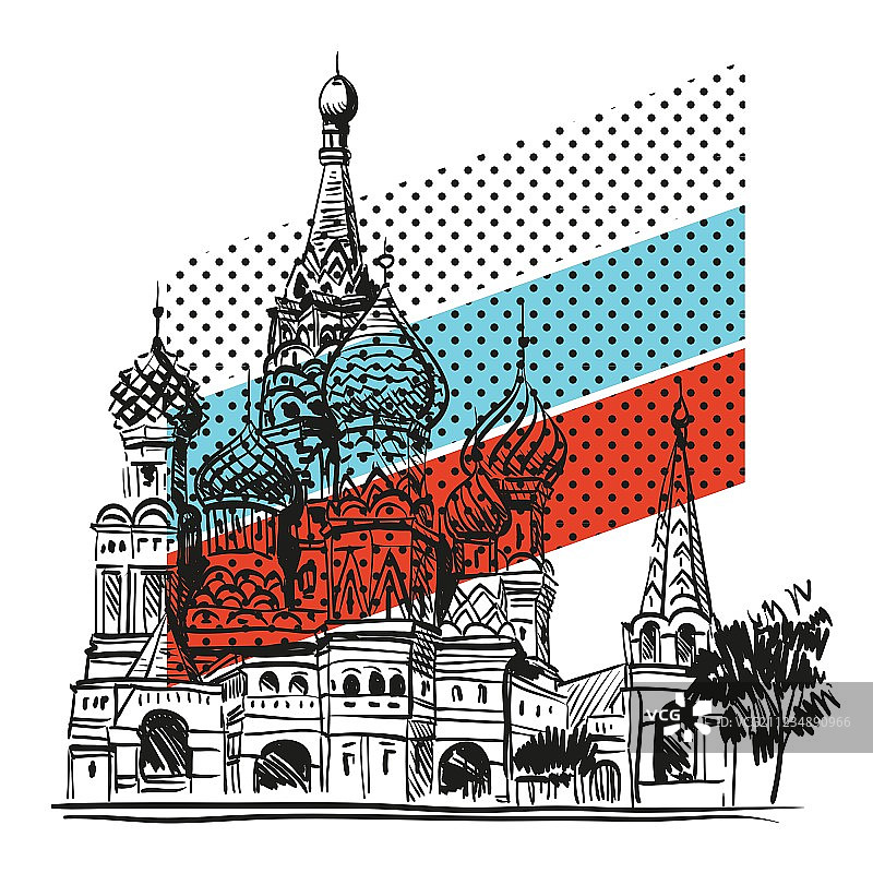 莫斯科圣瓦西里大教堂绘画图片素材