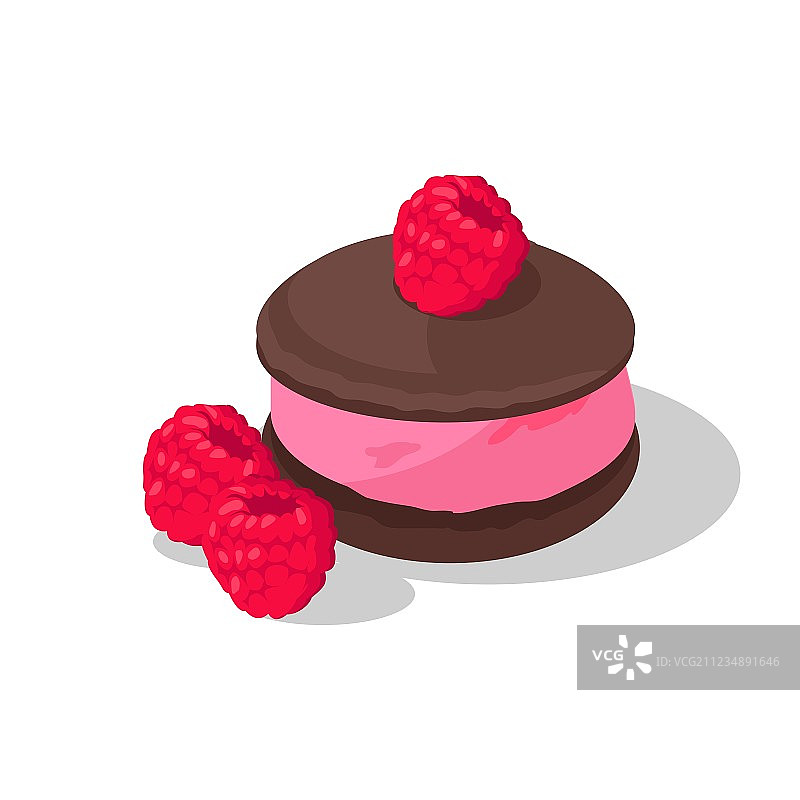 覆盆子蛋糕图片素材