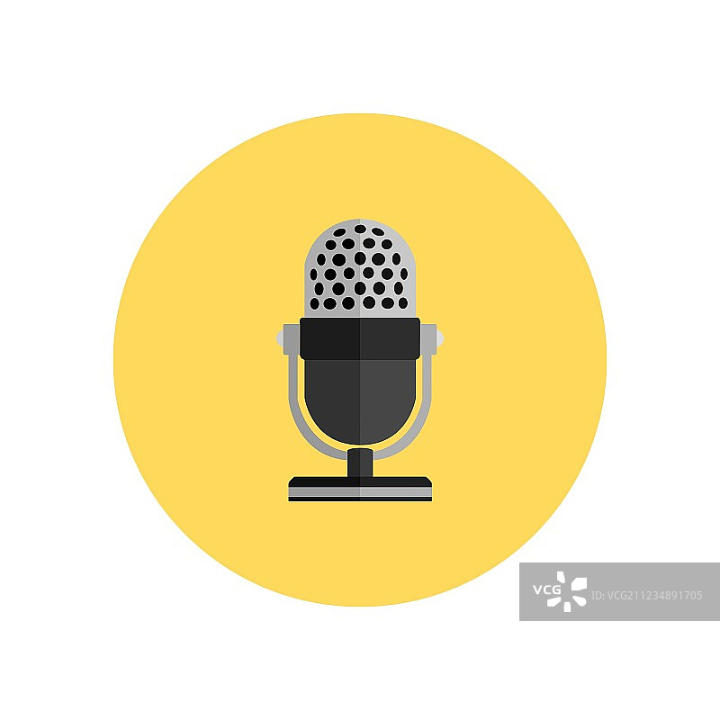 麦克风扁平设计隔离图片素材
