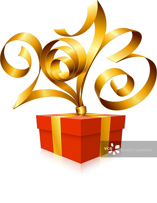 2013年造型的金色丝带图片素材