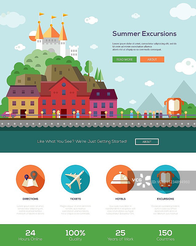 暑假旅行网站模板图片素材