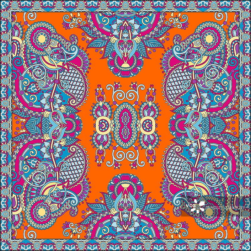 丝质围巾或方巾图案设计图片素材