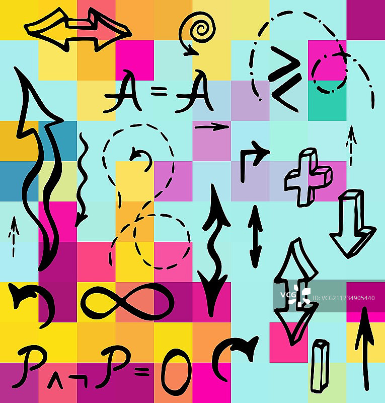 手绘数学元素图片素材