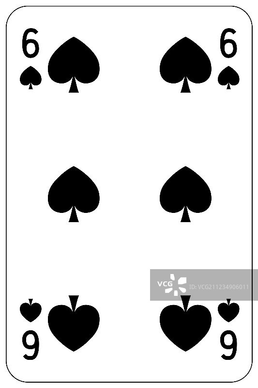扑克牌黑桃6图片素材