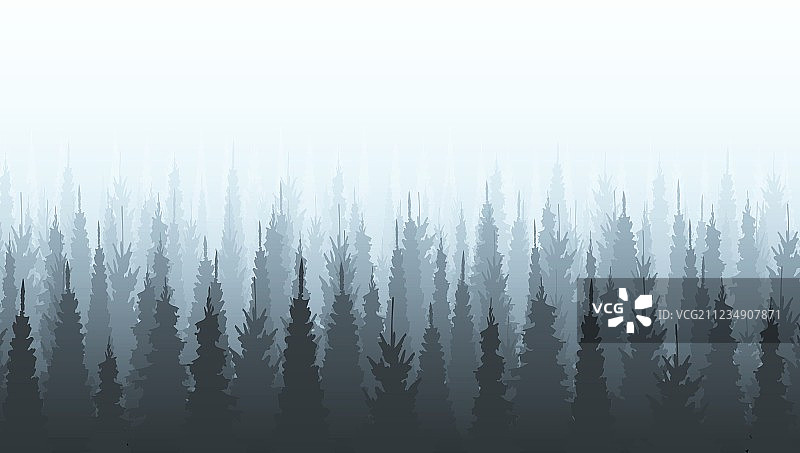针叶林剪影样板图片素材