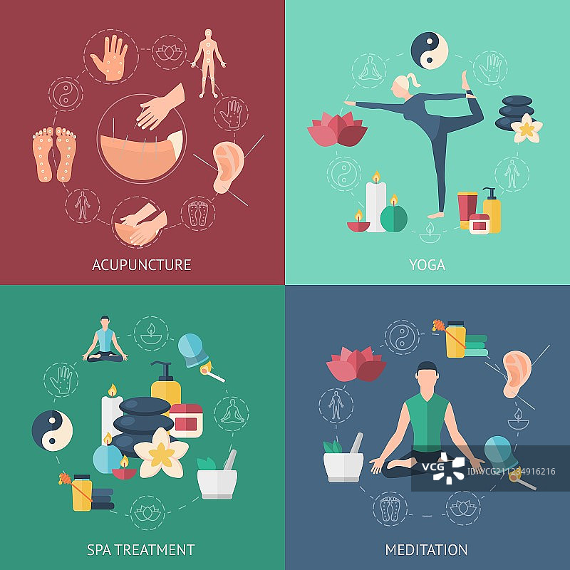 针灸组合图标集图片素材