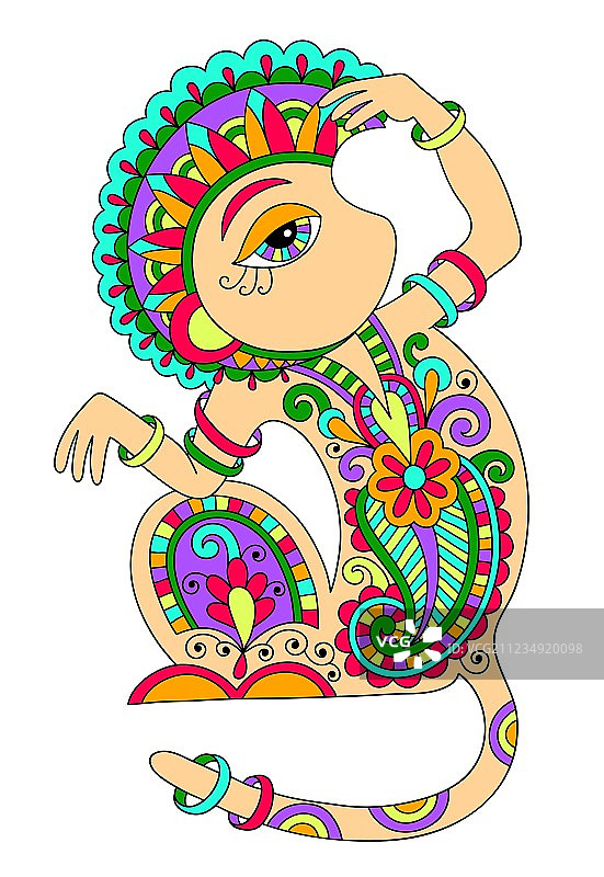 装饰民族风猴子线条画图片素材