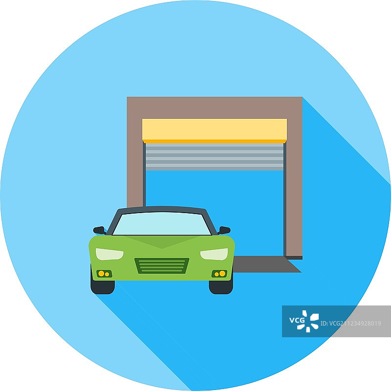 车库前的汽车图片素材