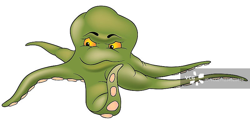 绿色章鱼图片素材