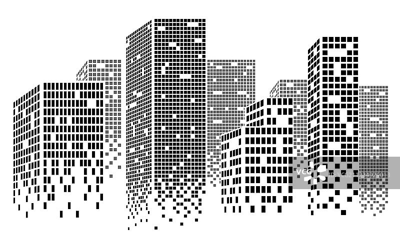 虚线摩天大楼图片素材