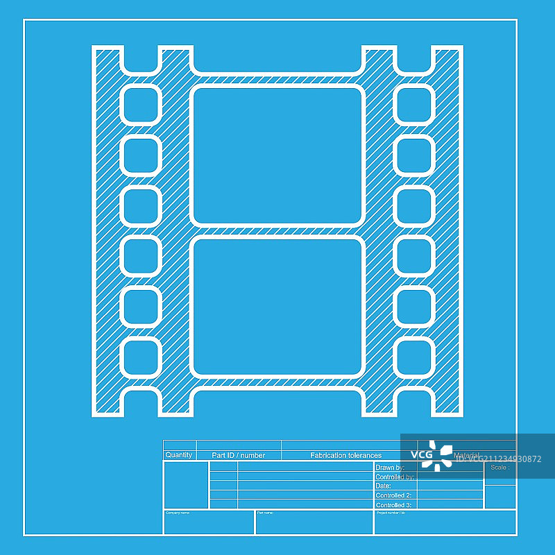 电影胶片卷轴标志白色部分图片素材